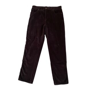 Bill Blass Women's‎ Brown Stretch Velour Pants Size 16 Regular